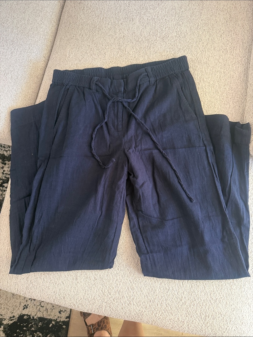Talbots Navy Easy Drawstring Pant - Picture 2 of 3